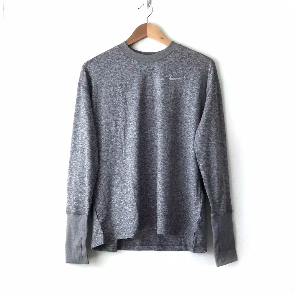 Nike Element Women's XL Gray Long Sleeve Running Shirt Dri Fit Athletic Top NWT